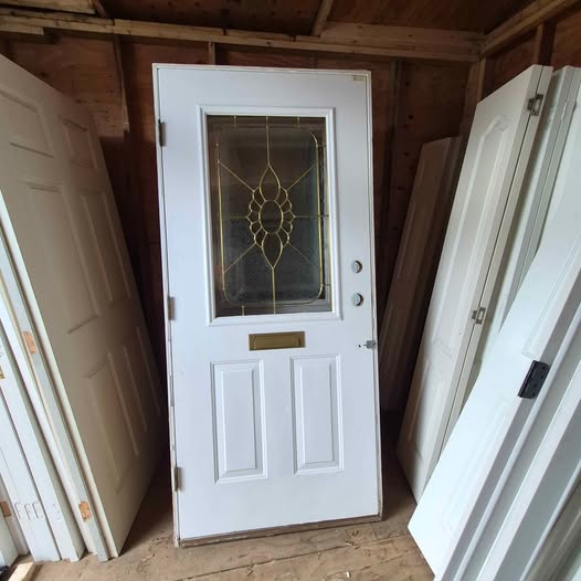36x80 Exterior Door with Decorative Glass & Mail Slot – RH Inswing – 2x4 Frame